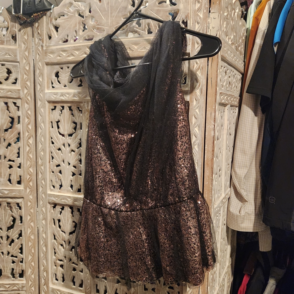 Byron Lars Black and Bronze Sequin Top 6